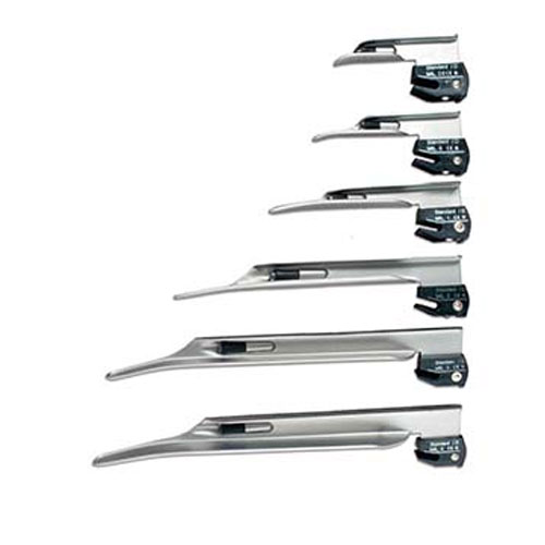 Miller Type Straight Laryngoscope Blades - Polished Finish